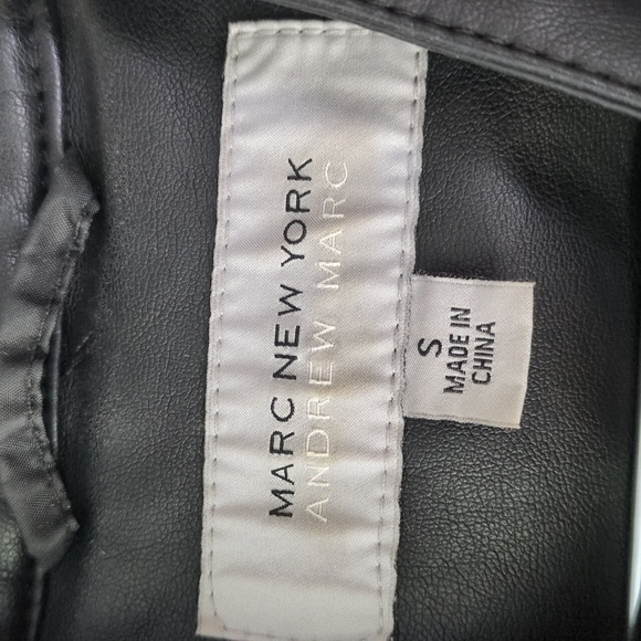 Marc New York Women's‎ Black Faux Leather Moto Jacket Size S - Picture 4 of 7